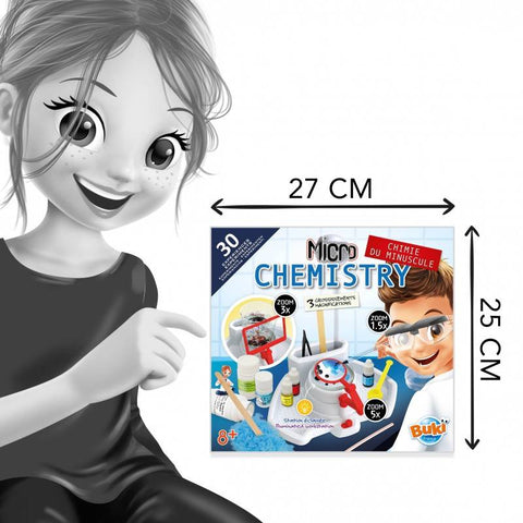 Mikrobiologijos chemijos laboratorija vaikams 8+ su 30 eksperimentų ir lęšiais