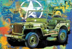 Jeep 550 dalių dėlionė metalinėje dėžutėje – karinis džipas 8+