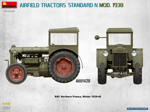 MiniArt aerodromo traktoriai Standard N 1938, 2 modeliai 1/48 50001