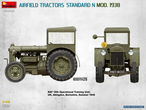 MiniArt aerodromo traktoriai Standard N 1938, 2 modeliai 1/48 50001