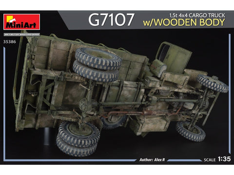Miniart Chevrolet G7107 1,5t 4x4 sunkvežimis 1/35, medinis kėbulas