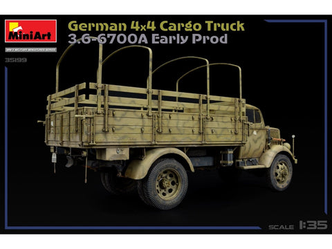 MiniArt vokiškas krovininis sunkvežimis 4x4 3.6-6700A modelis 1/35 35199