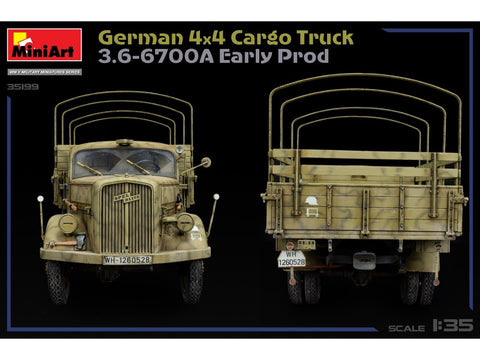 MiniArt vokiškas krovininis sunkvežimis 4x4 3.6-6700A modelis 1/35 35199