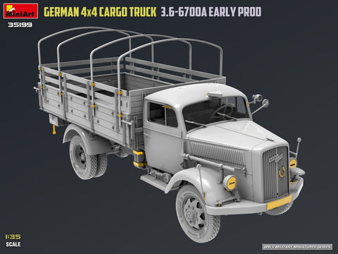 MiniArt vokiškas krovininis sunkvežimis 4x4 3.6-6700A modelis 1/35 35199