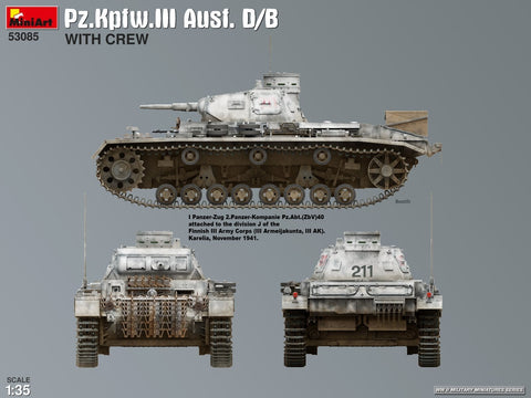 1/35 Pz.Kpfw. III Ausf. D/B plastikinis tanko modelis su įgula Miniart