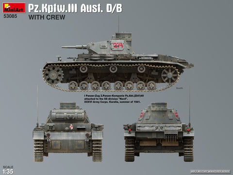 1/35 Pz.Kpfw. III Ausf. D/B plastikinis tanko modelis su įgula Miniart