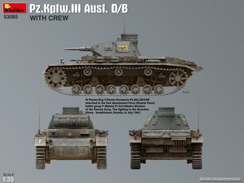 1/35 Pz.Kpfw. III Ausf. D/B plastikinis tanko modelis su įgula Miniart