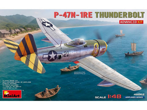 Miniart P-47N-1RE Thunderbolt lėktuvas, plastikinis 1/48 rinkinys