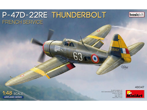 P-47D Thunderbolt prancūzų karo lėktuvo modelis 1/48 surinkimui