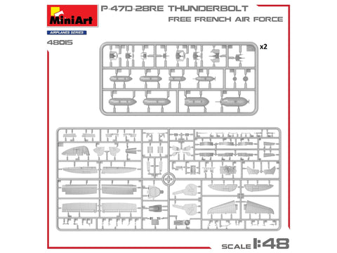MiniArt P-47D-28RE Thunderbolt 1/48 – Laisvosios Prancūzijos KOP