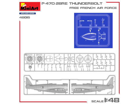 MiniArt P-47D-28RE Thunderbolt 1/48 – Laisvosios Prancūzijos KOP