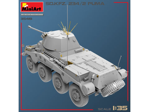 MiniArt Sd.Kfz.234/2 Puma 1/35 vokiečių šarvuotis, plastikinis modelis 35419