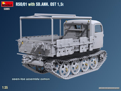MiniArt RSO/01 vilkikas su priekaba Sd.Anh. Ost 1,5 t, modelis 1/35, 53005