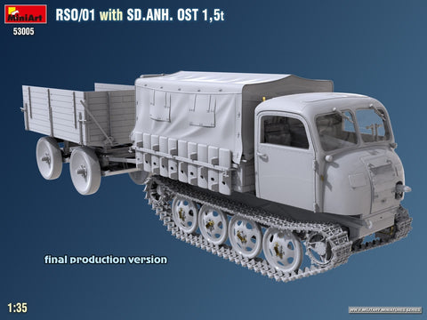 MiniArt RSO/01 vilkikas su priekaba Sd.Anh. Ost 1,5 t, modelis 1/35, 53005