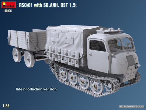 MiniArt RSO/01 vilkikas su priekaba Sd.Anh. Ost 1,5 t, modelis 1/35, 53005