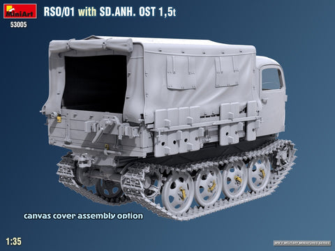 MiniArt RSO/01 vilkikas su priekaba Sd.Anh. Ost 1,5 t, modelis 1/35, 53005
