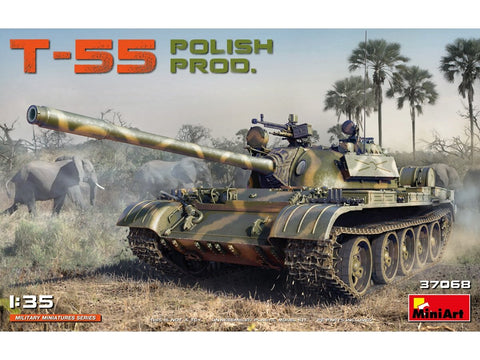 Miniart T-55 Lenkijos vidutinis tankas 1/35 surenkamas modelis