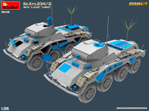 Miniart Sd.Kfz.234/2 su „Luchs“ bokštu, pilnas interjeras, 1/35 (35416)