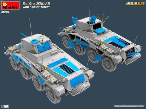 Miniart Sd.Kfz.234/2 su „Luchs“ bokštu, pilnas interjeras, 1/35 (35416)