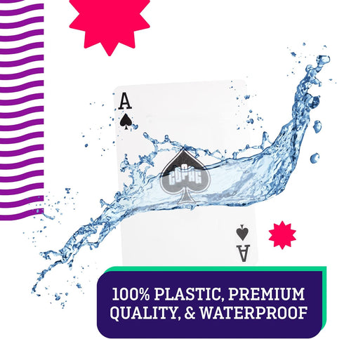 Copag Elite pokerio kortos – 2 PVC kaladės, bordo ir žalia