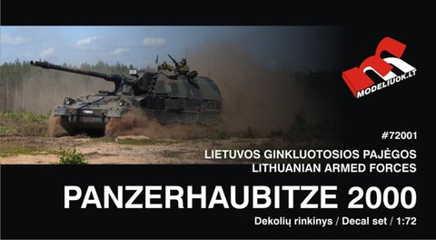 Panzerhaubitze 2000 lietuviškos dekalės, mastelis 1/72 (72001)