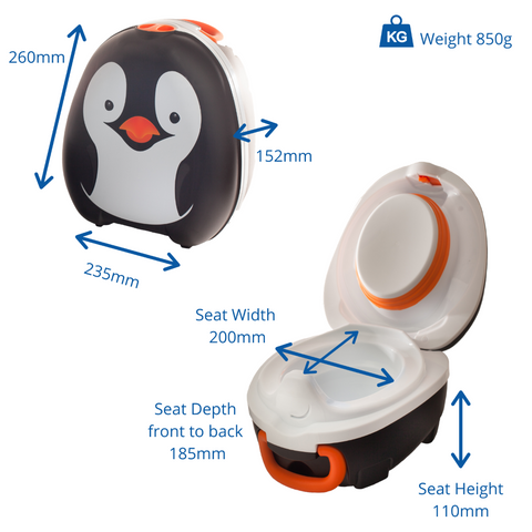 My Carry Potty nešiojamas naktipuodis Pingvinas – vaikams, kelionėms, sandarus