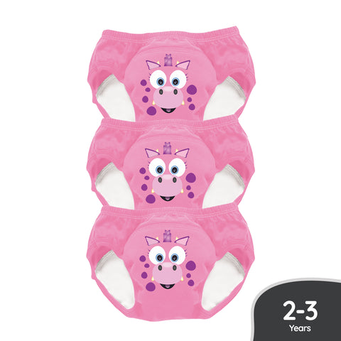 Mokomosios kelnaitės–atprastukės „Rožinis drakonas“ 2–3 m., vandeniui atsparios – My Carry Potty
