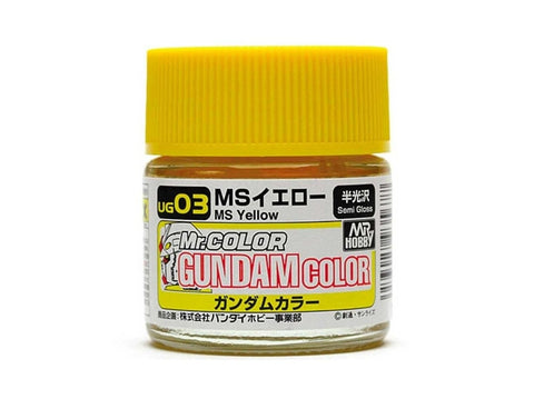 Mr.Hobby Gundam Color UG-03 MS Yellow dažai, pusiau blizgūs 10 ml