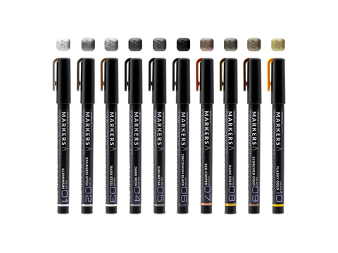 Gaahleri Metallic Series metalinių markerių rinkinys, 10 spalvų (42328)