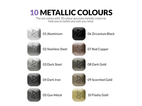 Gaahleri Metallic Series metalinių markerių rinkinys, 10 spalvų (42328)