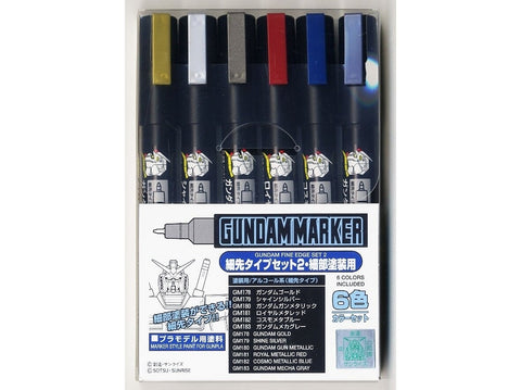 Mr.Hobby Gundam Marker Fine Edge žymeklių rinkinys 2 vnt., GMS-126