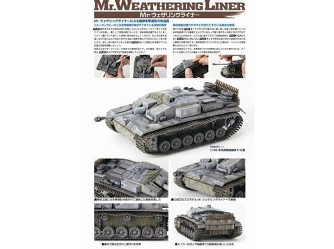 Mr.Hobby Mr. Weathering Liner SNOW rinkinys (3 spalvos) PP-203