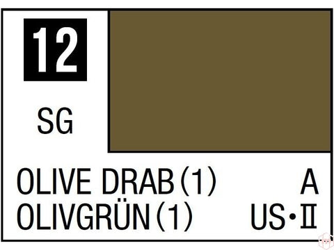 Mr.Hobby Mr.Color C-012 Olive Drab (1) nitro dažai, 10 ml