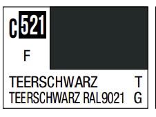 Mr.Hobby Mr.Color C-521 Teerschwarz nitro dažai modeliams, 10 ml