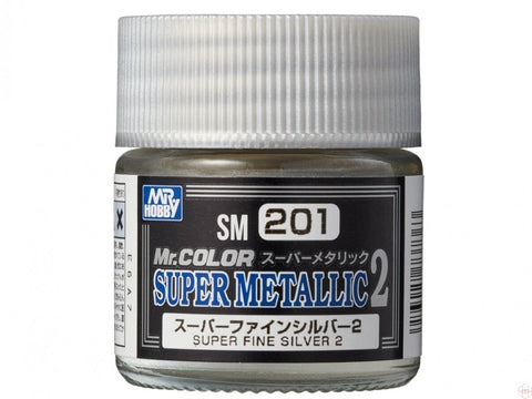 Mr.Hobby Mr.Color Super Metallic II SM-201 Super Fine Silver II, 10 ml dažai