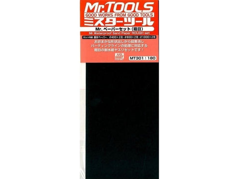 Mr.Hobby švitrinio popieriaus rinkinys, 6 lapai, #400/#600/#1000, MT-301