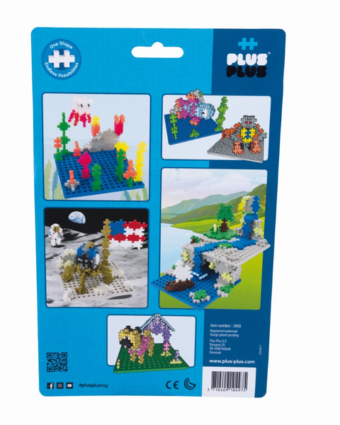 Plus-Plus konstruktoriaus pagrindo plokštės 12×12 cm, mėlyna ir pilka, 2 vnt.