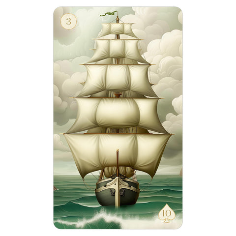 Christephania Lenormand kaladė sidabriniais kraštais, 38 kortos