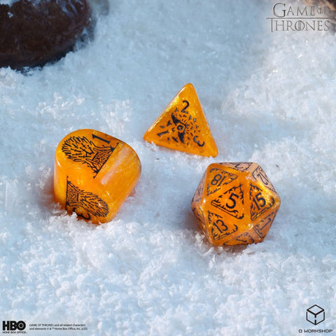 Sostų karai Baratheon kauliukų rinkinys – Q-Workshop, 8 vnt., RPG