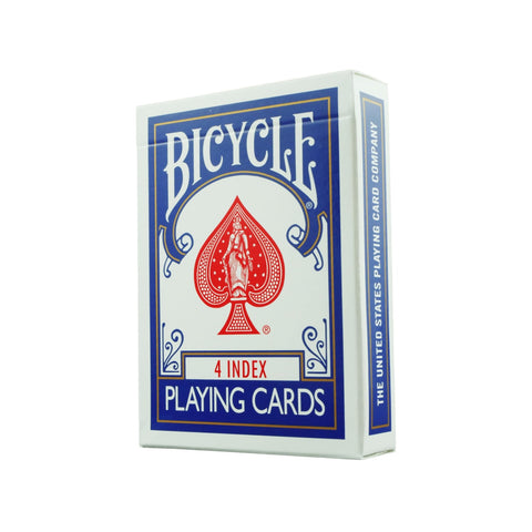 Bicycle 4 indeksų Rider Back kortų kaladė (mėlyna) – magijai ir pokeriui