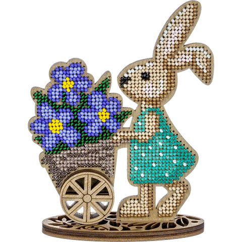 Karoliukų siuvinėjimo rinkinys ant medžio su stovu – Wonderland Crafts