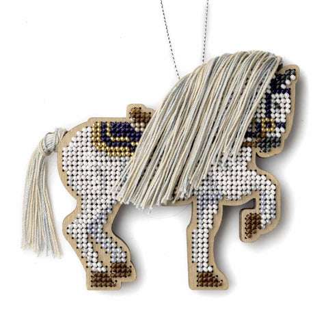 Dvišalis medinis karoliukų siuvinėjimo rinkinys „Miško eržilas“