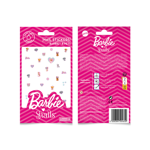 Barbie Snails nagų lipdukai „Barbie™ & Pets“ vaikams