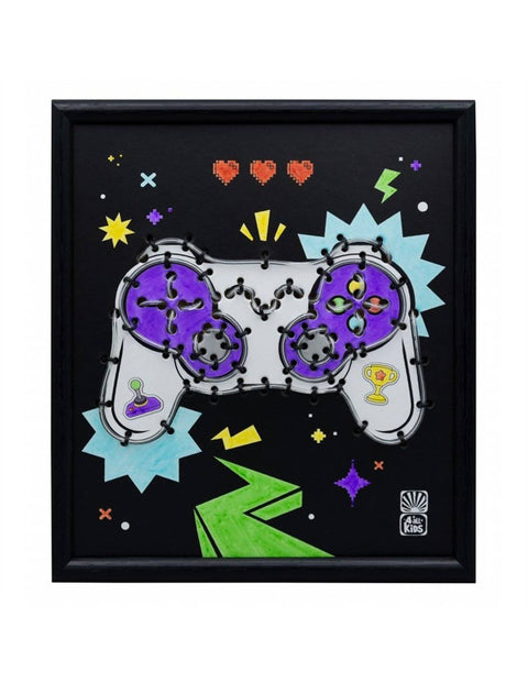 Neoninis žaidimų pultelio kūrybinis rinkinys su šviečiančiu rėmeliu 20,5x23,5 cm