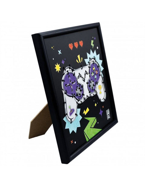 Neoninis žaidimų pultelio kūrybinis rinkinys su šviečiančiu rėmeliu 20,5x23,5 cm