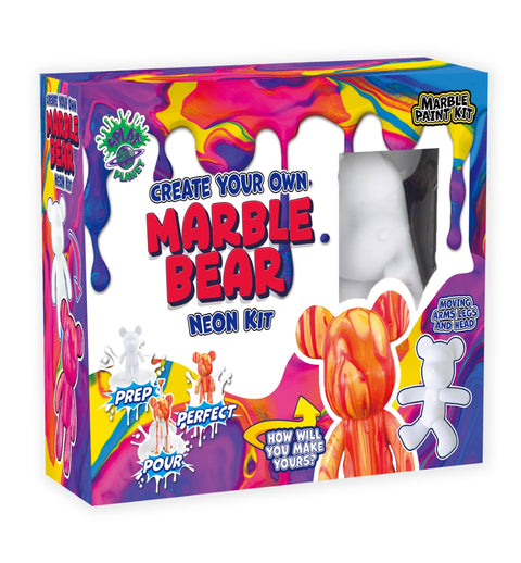 Splat Planet Marble Bear neoninis marmuravimo rinkinys – 23 cm meškiukas