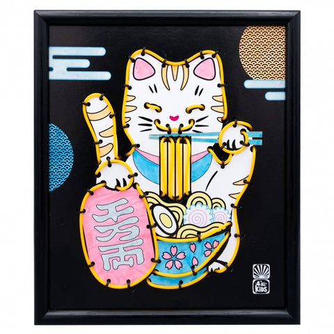 Neoninis kūrybinis rinkinys Maneki-neko – šviečianti laimės katė vaikams 7+