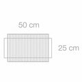 Grotelės 50 × 25 cm, plokščios nerūdijančio plieno kepimo grotelės su smulkiomis tarpų linijomis, skirtos mažesnei kepsninei