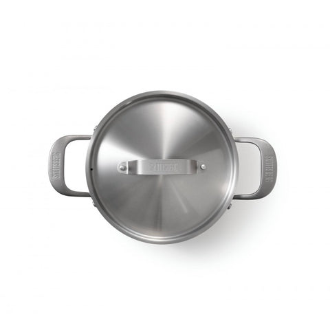 Nerūdijančio plieno tri-ply puodas 3,3 l su dangčiu, indukcijai ir orkaitei