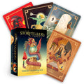 Tarot kortos The Storyteller’s Tarot (David DePasquale) – spalvinga 78 kortų dėžutė su keliais išskleistais iliustruotais kortų pavyzdžiais